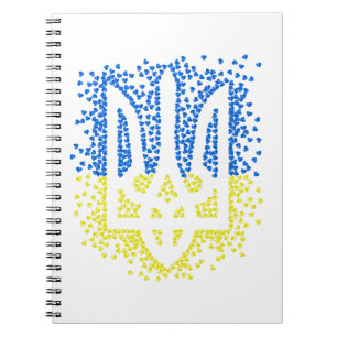 Caderno Espiral Tridente de emblem ucraniano trizub espalhando cor
