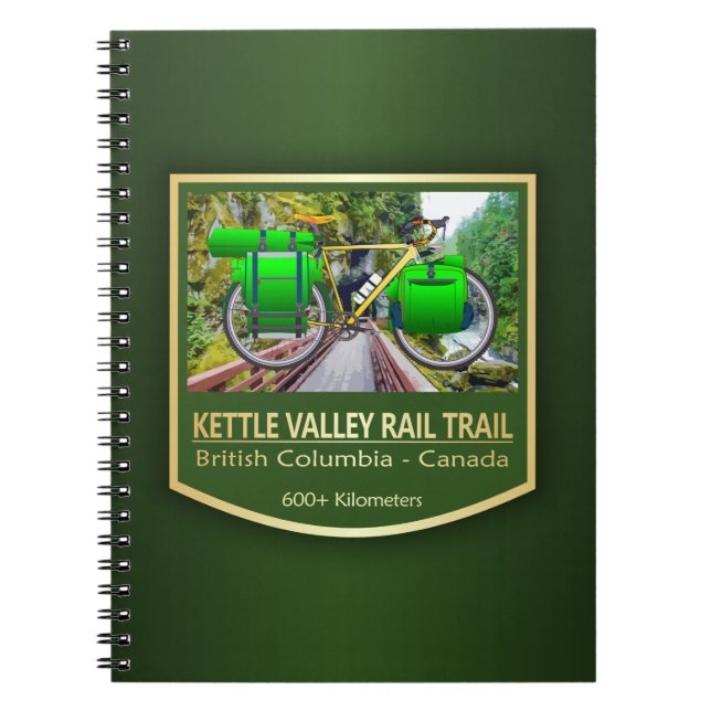 Caderno Espiral Trilha de Kettle Valley Rail (bike2) (Frente)