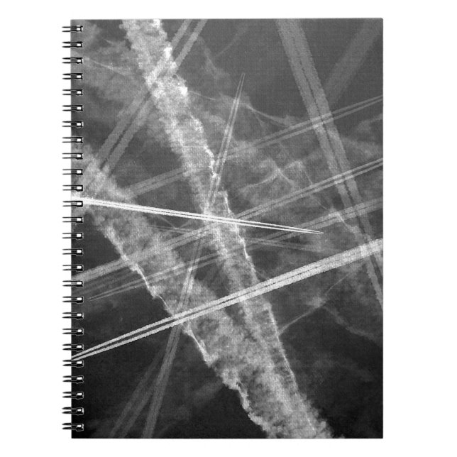 Caderno Espiral Trilhas de jato preto e branco (Frente)