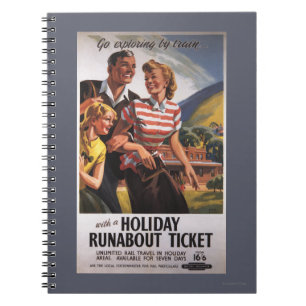 Caderno Espiral Trio da família em economias do Runabout do
