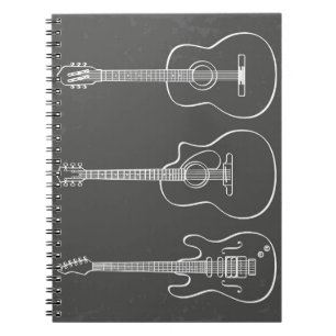 Caderno Espiral Trio de Violão retro Grunge