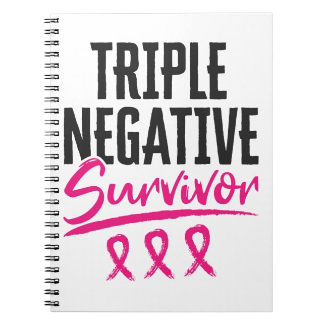 Caderno Espiral Triple Negative Survivor TNBC Breast Cancer (Frente)