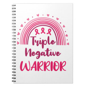 Caderno Espiral Triplo Cancer Negativo do Guerreiro Arco-Íris