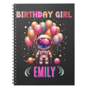 Caderno Espiral Tripulação de Voo de Rapariga de Aniversário do Ex