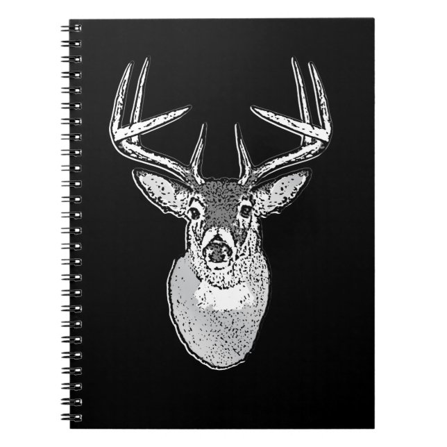 Caderno Espiral Troféu Buck em Black White Tail Deer (Frente)