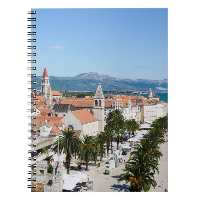 Caderno Espiral Trogir seafront promenade - Dalmácia, Croácia (Frente)