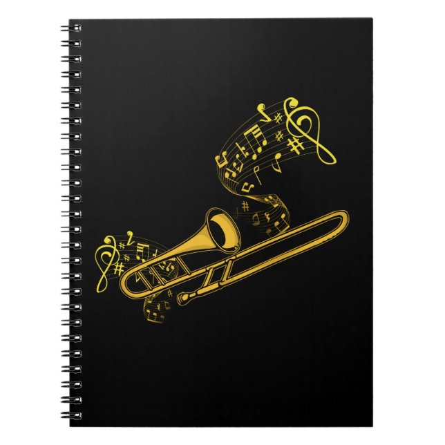 Caderno Espiral Trombone Player Brass Music Instrumento Grande Ban (Frente)