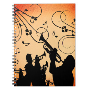 Caderno Espiral Trompet Section Jazz Music Orange Rust