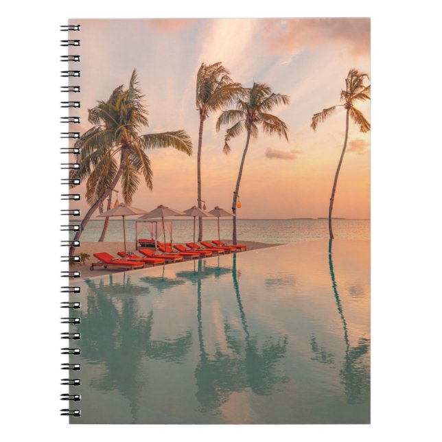 Caderno Espiral Tropical Beaches | Maldives Tropical Beach & Pool (Frente)