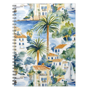 Caderno Espiral Tropical Blue Mediterrânica