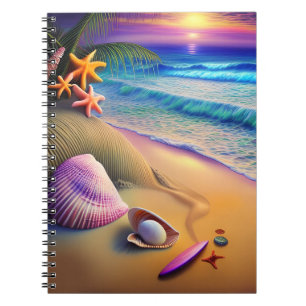 Caderno Espiral Tropical Fantasy Beach Sunset