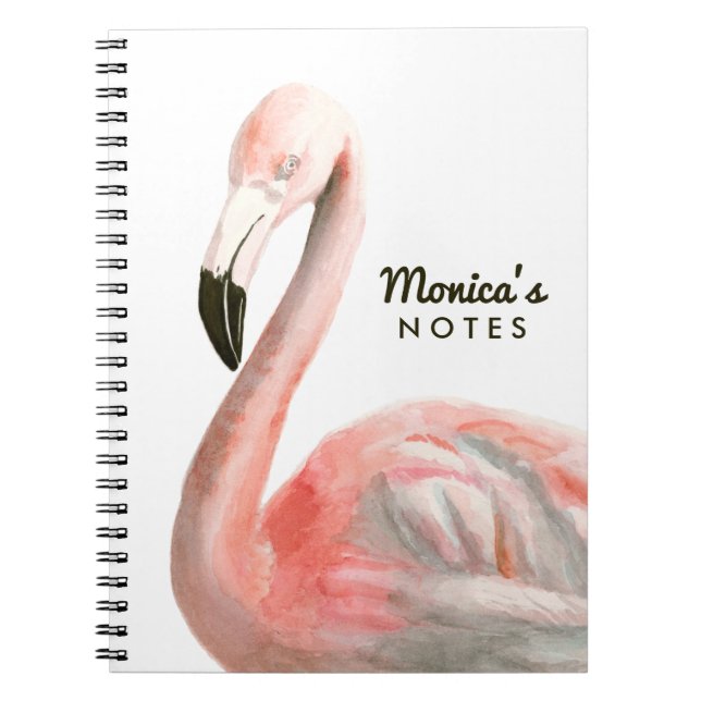 Caderno Espiral Tropical Flamingo Bird (Frente)