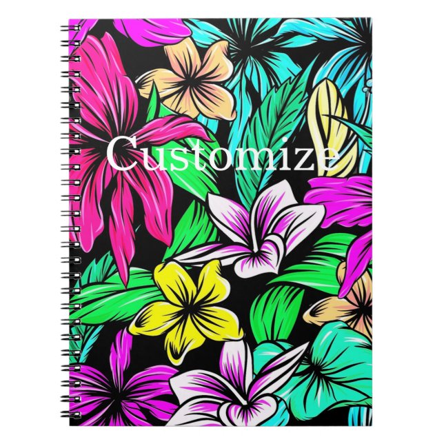 Caderno Espiral Tropical Flower Mix Thunder_Cove (Frente)