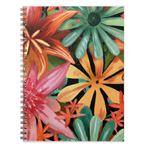 Caderno Espiral tropical/havaiano/floral/floral
