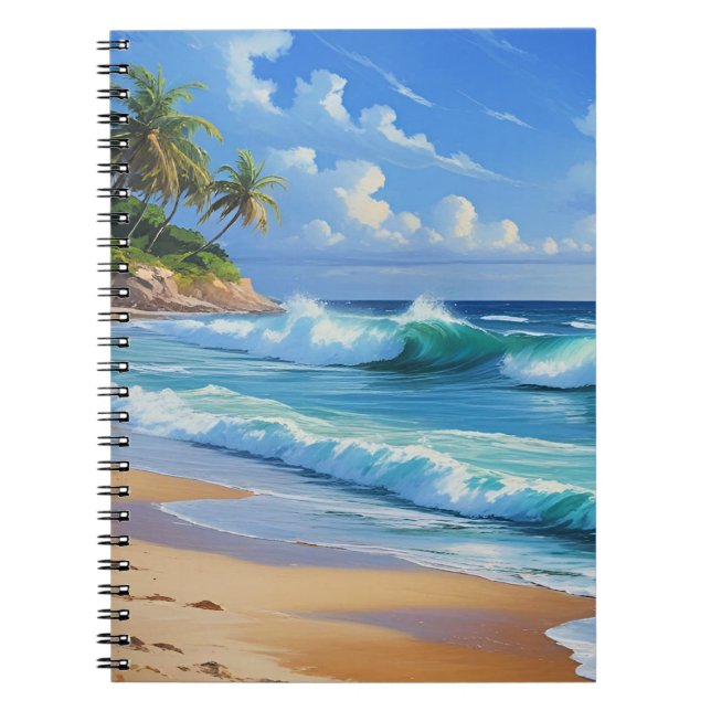 Caderno Espiral Tropical Island, beautiful blue, (Frente)