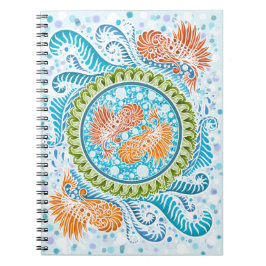 Caderno Espiral Tropical Koi Mandala