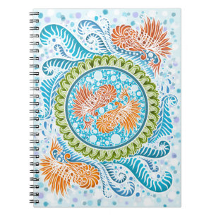Caderno Espiral Tropical Koi Mandala