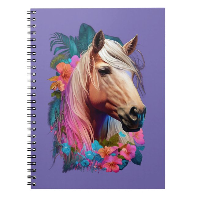 Caderno Espiral Tropical Palomino Horse Notebook (Frente)