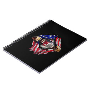 Caderno Espiral Trucker Driver American Flag Truck