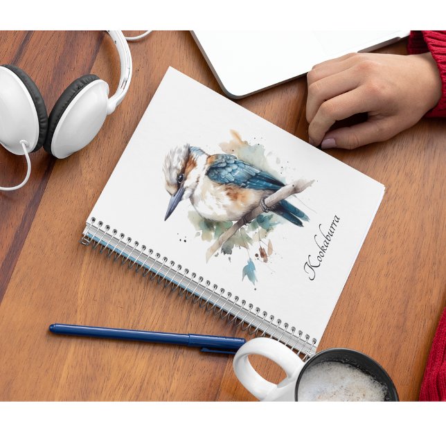 Caderno Espiral True Blue Kookaburra, personalizado (Criador carregado)