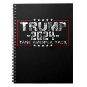 Caderno Espiral Trump 2024 Devolva a América Política Vintage
