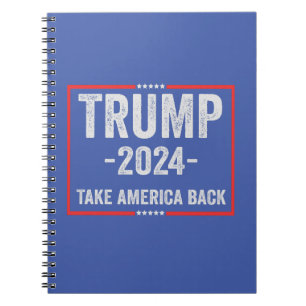 Caderno Espiral Trump 2024 Presidente Eleitoral Patriótico Republi