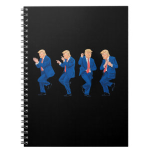 Caderno Espiral Trump 45 47 Dança Divertida Dançando Presidente EU