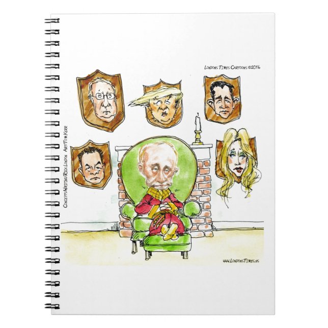 Caderno Espiral Trump É Putin No Ritz Presentes (Frente)