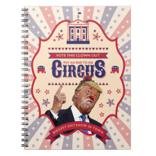 Caderno Espiral Trump É Um Palhaço - Vintage Circus Poster