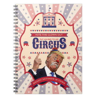 Caderno Espiral Trump É Um Palhaço - Vintage Circus Poster