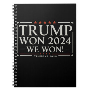 Caderno Espiral Trump Ganhou 2024 Nós Ganhamos 47 2028 EUA