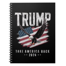 Caderno Espiral Trump Leve a América de Volta Eleição 2024 Vintage