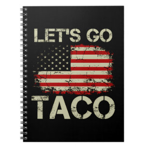 Caderno Espiral Trump Sempre Desiste Vamos Lá Taco