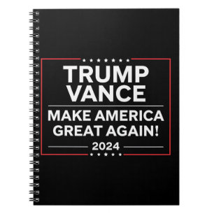 Caderno Espiral Trump Vance 2024 Presidente JD Vance Vice MAGA