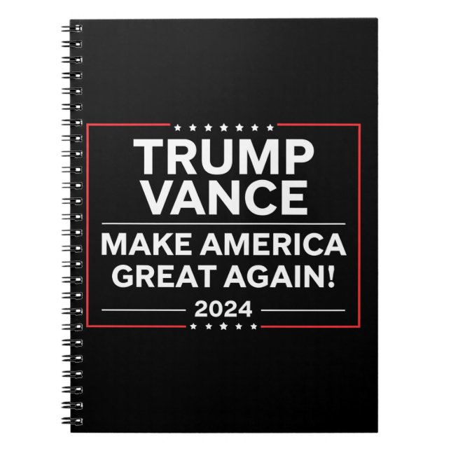 Caderno Espiral Trump Vance 2024 Presidente JD Vance Vice MAGA (Frente)