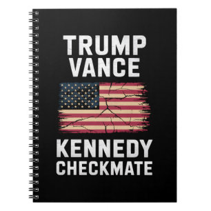 Caderno Espiral Trump Vance 2024 Trump Vance Kennedy Xeque-Mate