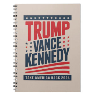 Caderno Espiral Trump Vance Kennedy Devolva a América 2024