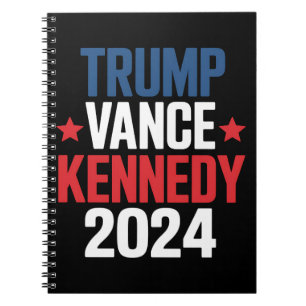 Caderno Espiral Trump Vance Kennedy Presidente 2024 Eleição
