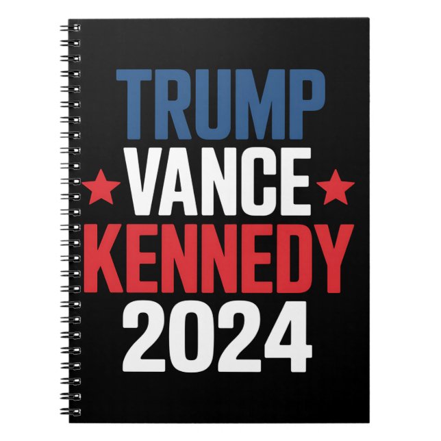 Caderno Espiral Trump Vance Kennedy Presidente 2024 Eleição (Frente)