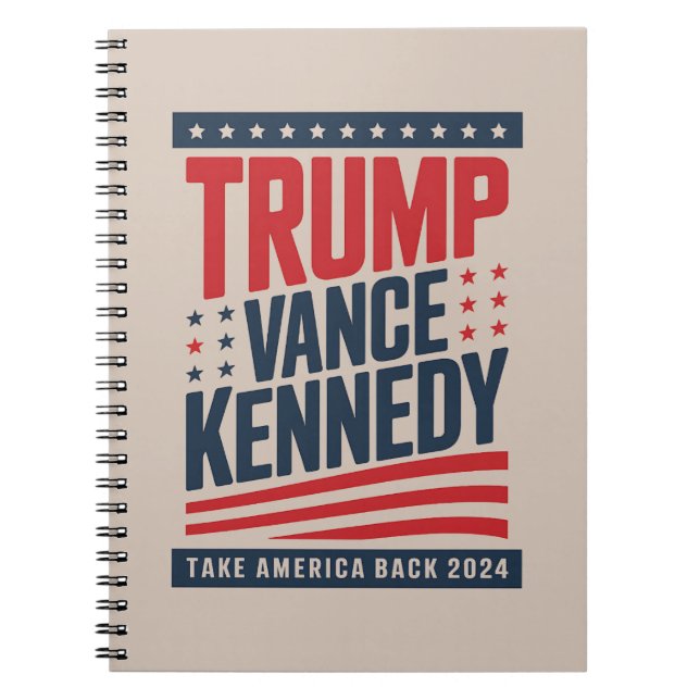 Caderno Espiral Trump Vance Kennedy Retome A América 2024 (Frente)
