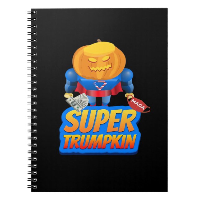 Caderno Espiral Trumpkin Funny Pumpkin Head Halloween Costume Clae (Frente)
