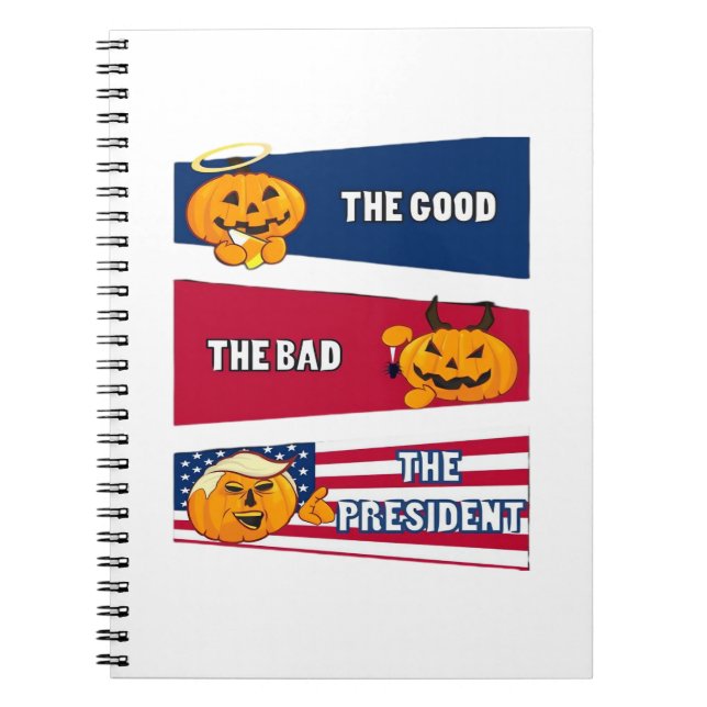 Caderno Espiral Trumpkin Presidente Halloween (Frente)