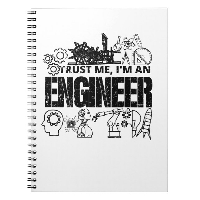 Caderno Espiral Trust Me I'm An Engineer Funny Engineering Gifts (Frente)