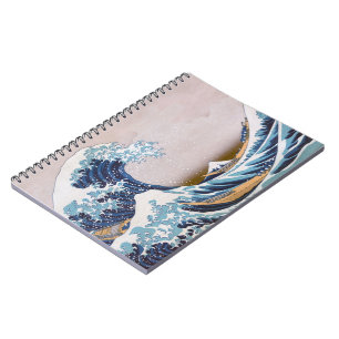 Caderno Espiral Tsunami Grande Onda fora de Kanagawa Japão por Hok