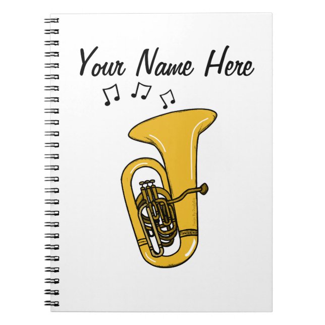 Caderno Espiral Tuba Tubaist Brass Musical Teacher Personalizado (Frente)