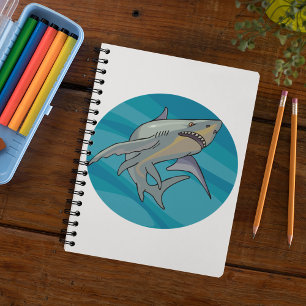 Caderno Espiral Tubarão Branco