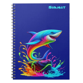 Caderno Espiral Tubarão Colorido Espalhando Alegria