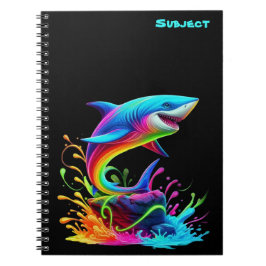Caderno Espiral Tubarão Colorido Fazendo Espalhafato