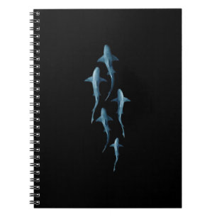 Caderno Espiral Tubarão - Tubarões Nadadores - Presente Engraça
