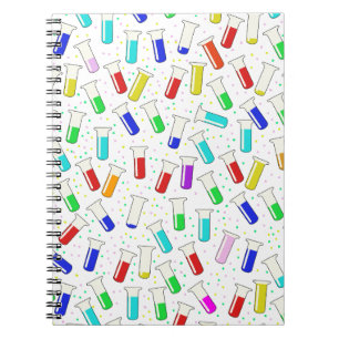 Caderno Espiral Tubos de ensaio em vidro de cartografia